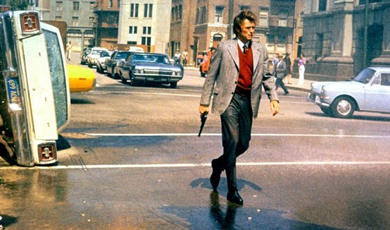 Eastwood as conservatively dressed Inspector Harry Callahan.